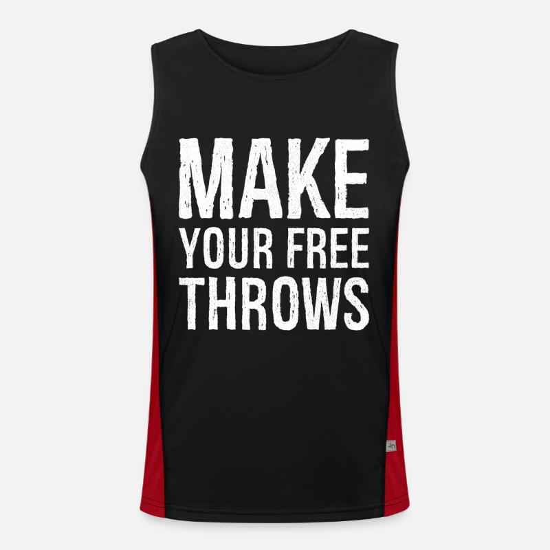 make your free throws - Men's Functional Contrast Tank Top  - black/red