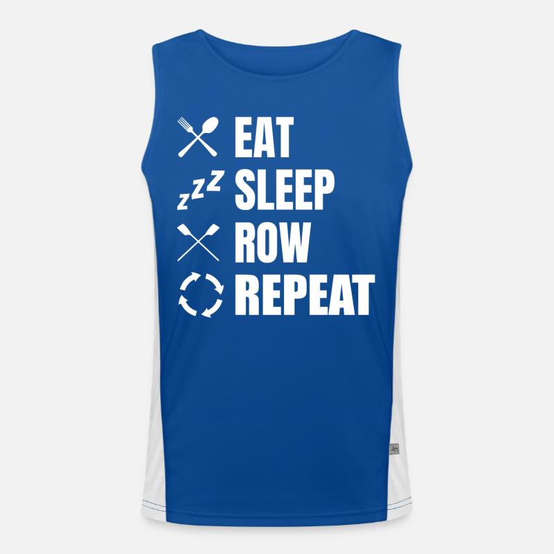 Eat Sleep Row Repeat Funktionelles Kontrast-Tank Top für Männer 