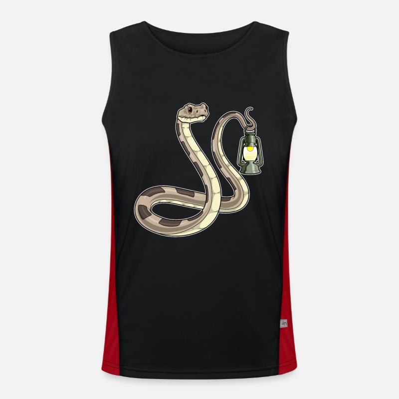 Snake Lantern - Men's Functional Contrast Tank Top - black/red
