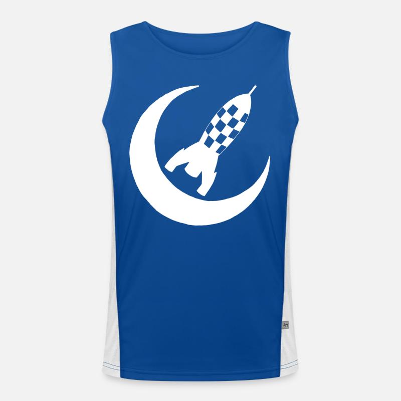 Fusée blanche et demi lune Débardeur respirant contrasté Homme 