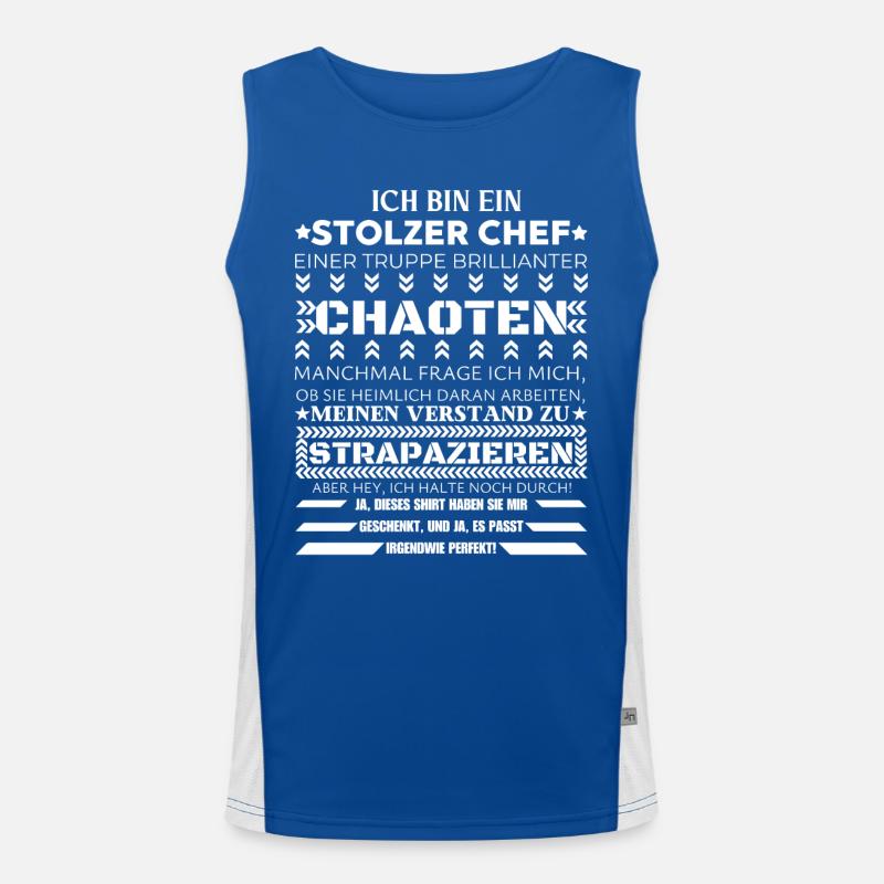 ICH BIN EINE STOLZER CHEF BRILLIANTER CHAOTEN Funktionelles Kontrast-Tank Top für Männer 