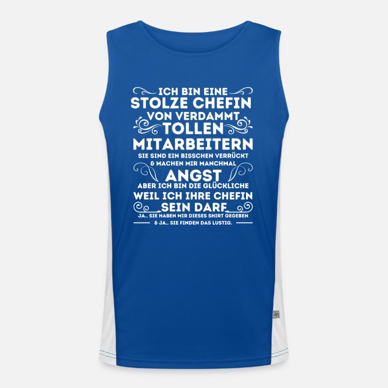 STOLZE CHEFIN VON VERDAMMT TOLLEN MITARBEITERN Funktionelles Kontrast-Tank Top für Männer 