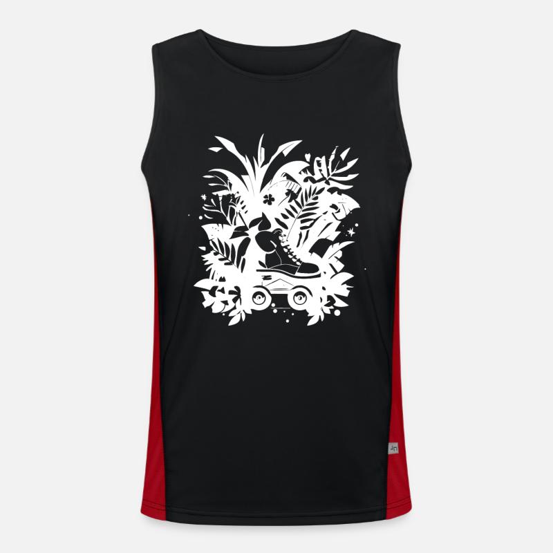 Roller Skating Comic - Men's Functional Contrast Tank Top  - black/red