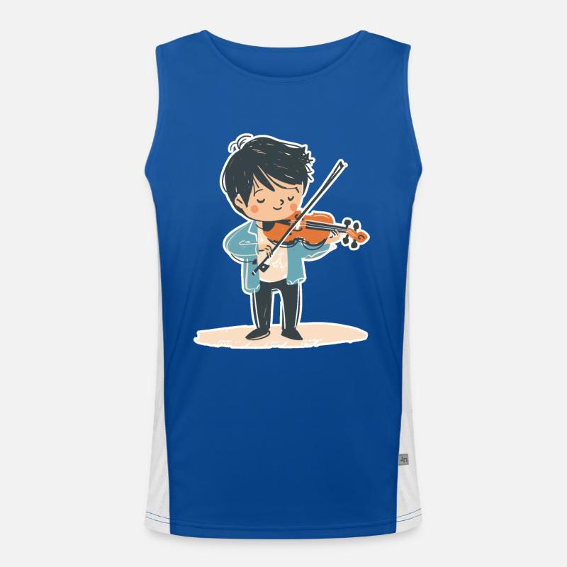 Kleiner Geigenjunge Funktionelles Kontrast-Tank Top für Männer 