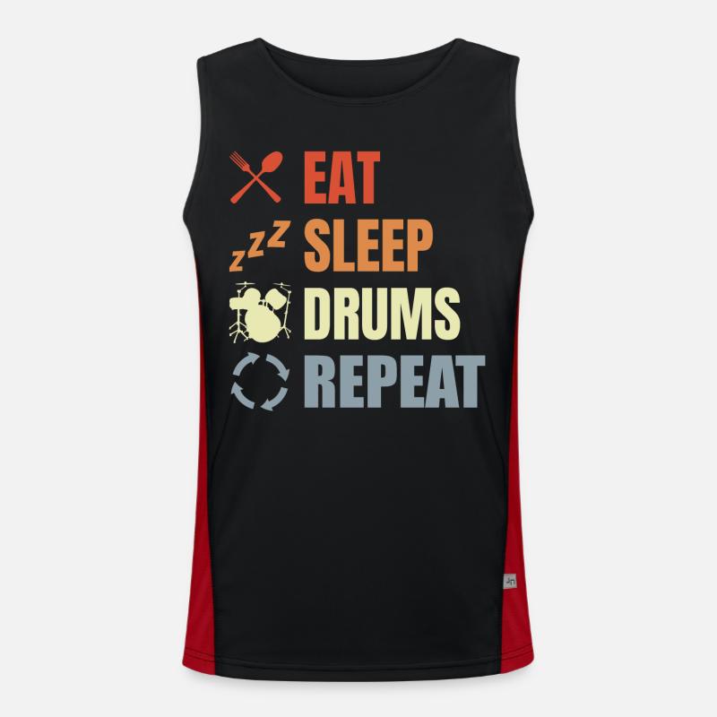Drum Routine - Men's Functional Contrast Tank Top  - black/red