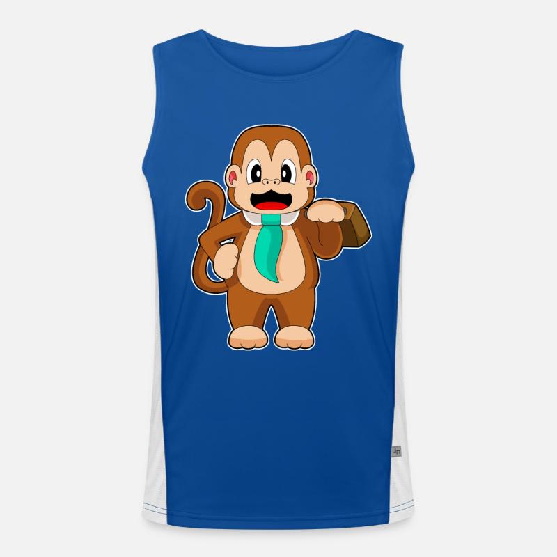 Monkey Entrepreneur Briefcase Men's Functional Contrast Tank Top 