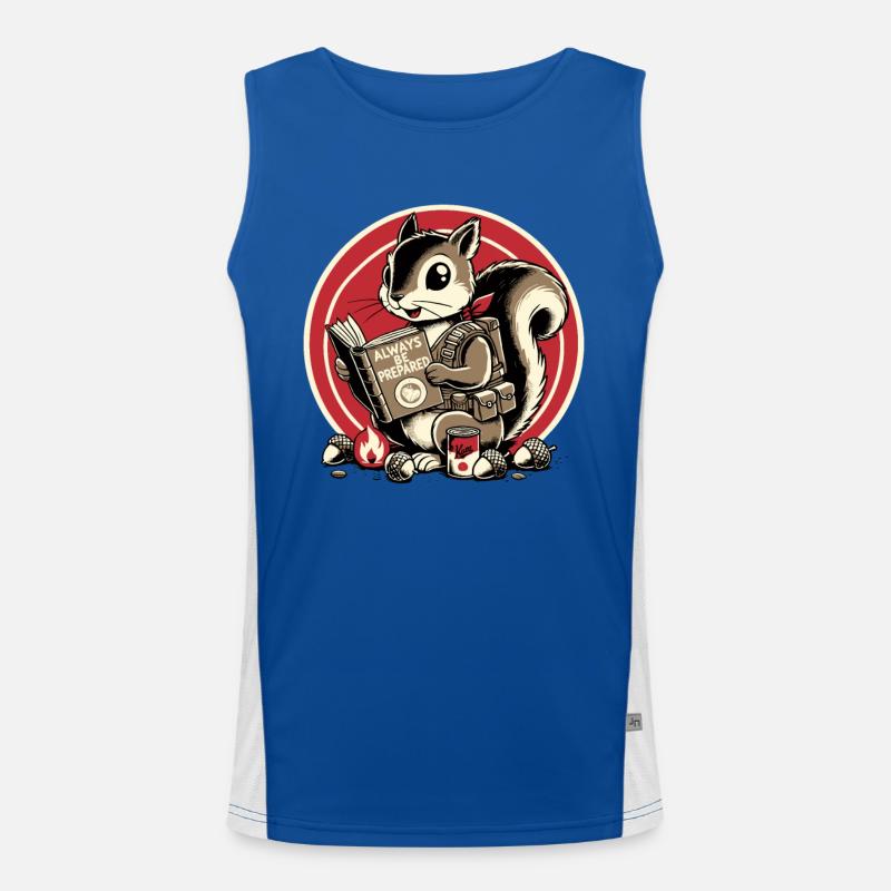 Immer vorbereitet sein, das Prepper Eichhörnchen Funktionelles Kontrast-Tank Top für Männer 