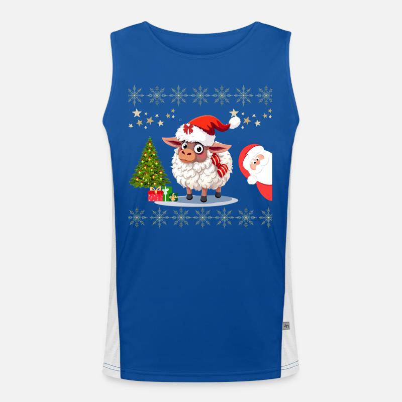 Mouton Festif de Noël - Pulls et Habits Mignons Débardeur respirant contrasté Homme 