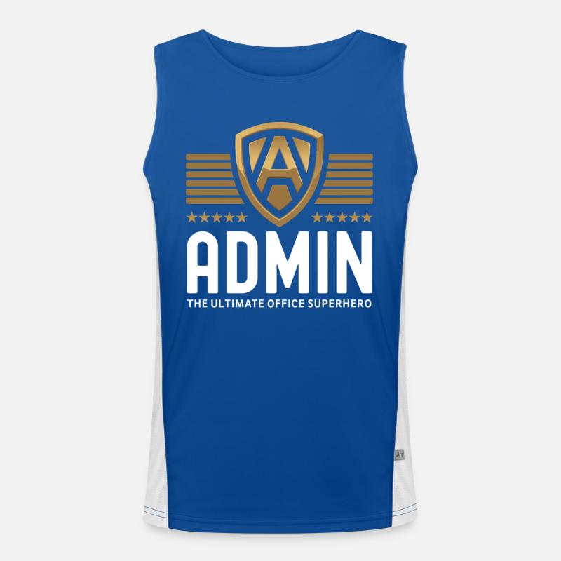 "Admin - The Ultimate Office Superhero" Office Hero Men's Functional Contrast Tank Top 