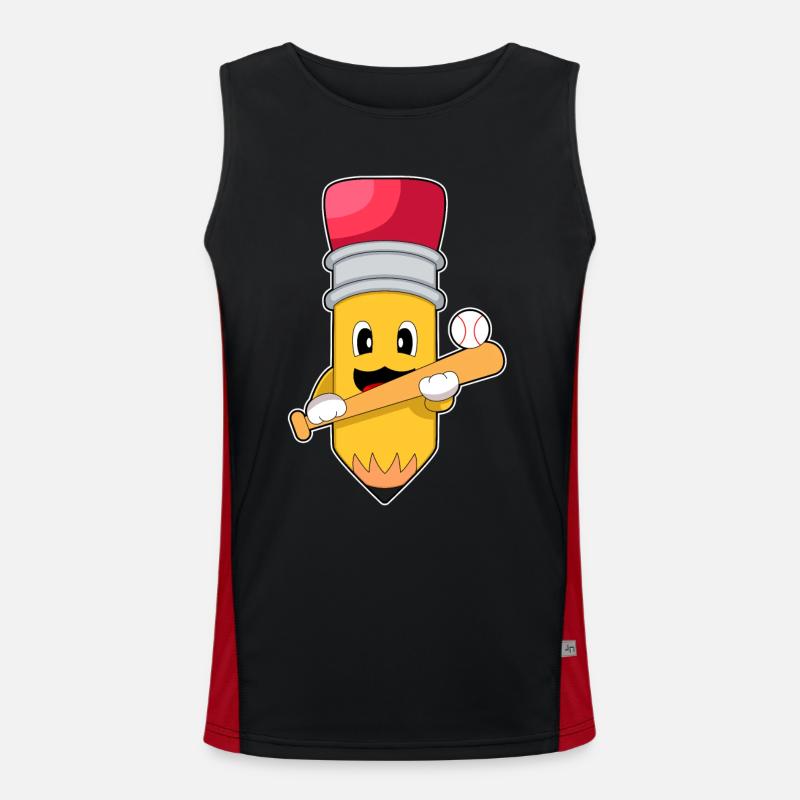 Pencil Baseball Baseball Bat - Men's Functional Contrast Tank Top  - black/red
