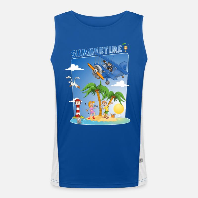 Image d’été colorée et joyeuse Débardeur respirant contrasté Homme 