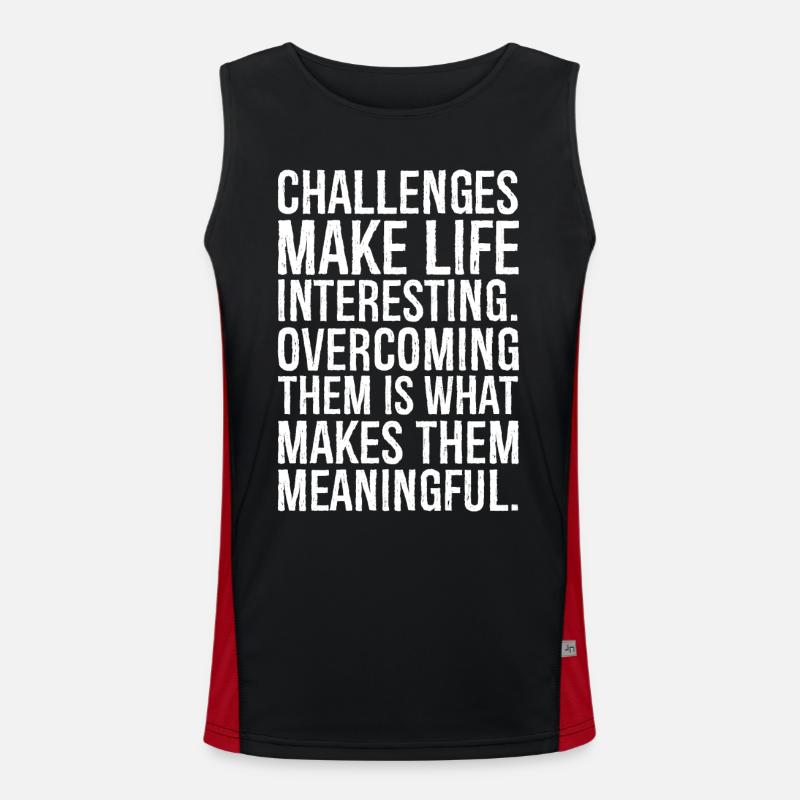 challenges make life interesting - Men's Functional Contrast Tank Top  - black/red