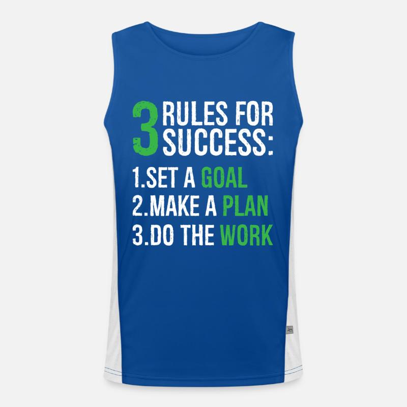 3 rules for success Funktionelles Kontrast-Tank Top für Männer 