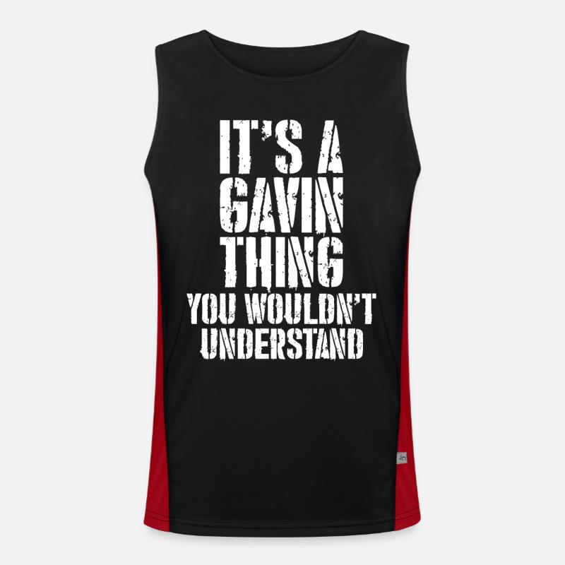 It's a gavin thing - Men's Functional Contrast Tank Top  - black/red