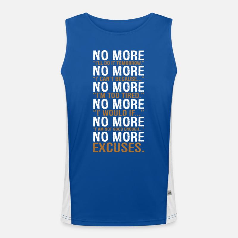 no more I will do it tomorrow Men's Functional Contrast Tank Top 