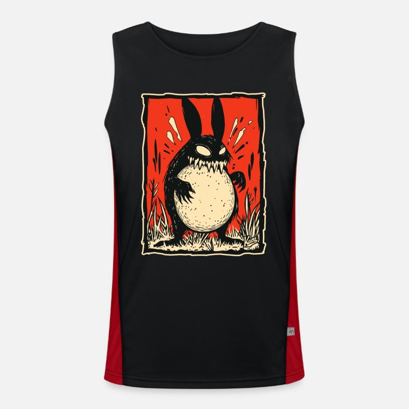 Monster Rabbit Bunny - Men's Functional Contrast Tank Top  - black/red
