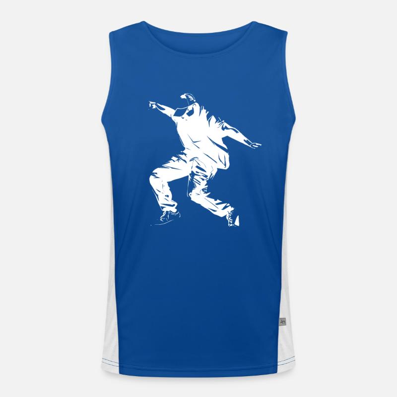 Breakdance Sketch Funktionelles Kontrast-Tank Top für Männer 