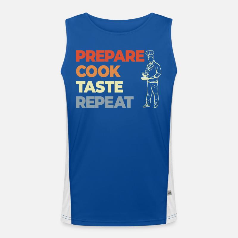 Prepare Cook Taste Repeat Men's Functional Contrast Tank Top 