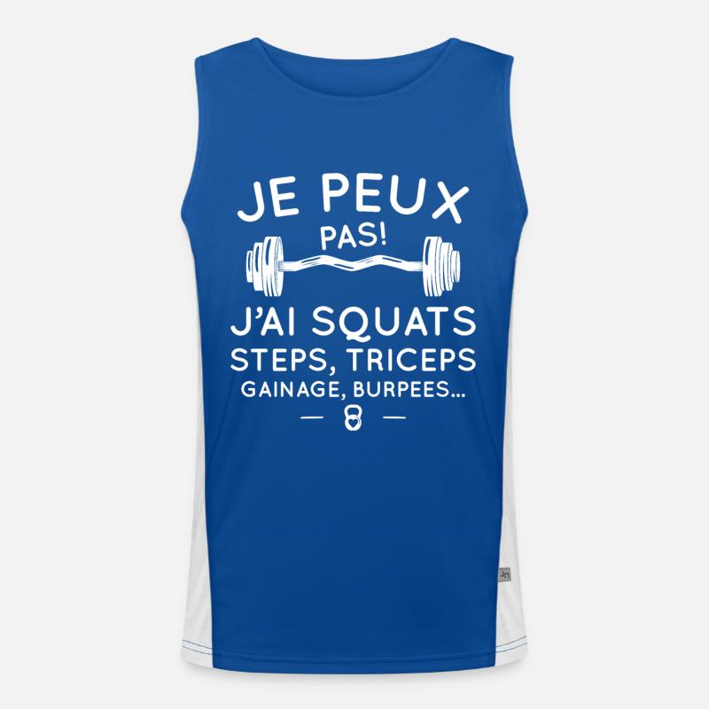 I can't I have squats steps, triceps, ganage Men's Functional Contrast Tank Top 