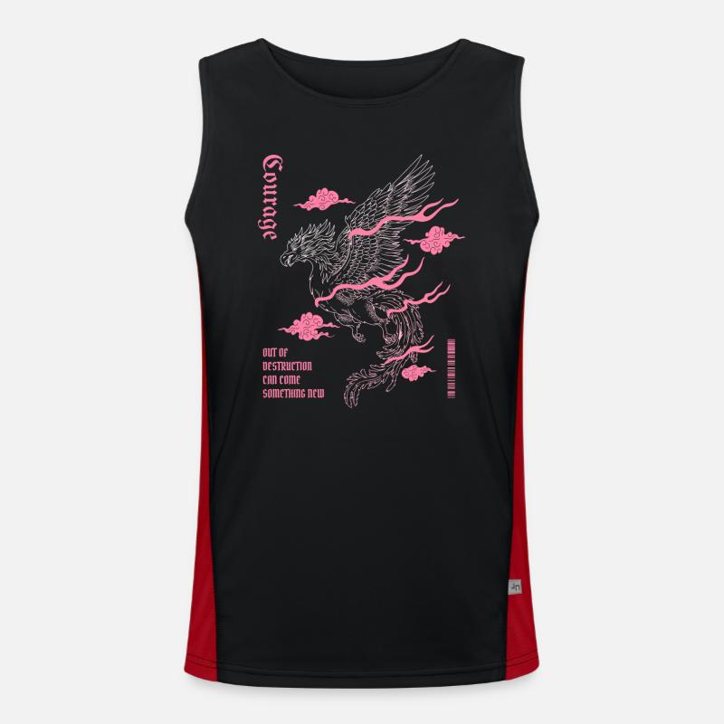 Courage – Phoenix Rebirth Design Men's Functional Contrast Tank Top 