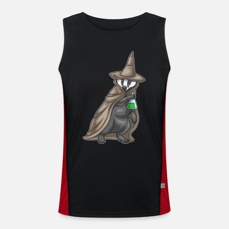 Badger Halloween Witch - Men's Functional Contrast Tank Top  - black/red