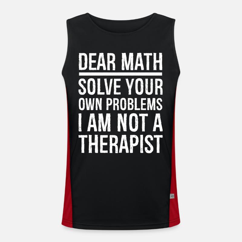 Dear Math Funny Shirt - Men's Functional Contrast Tank Top  - black/red