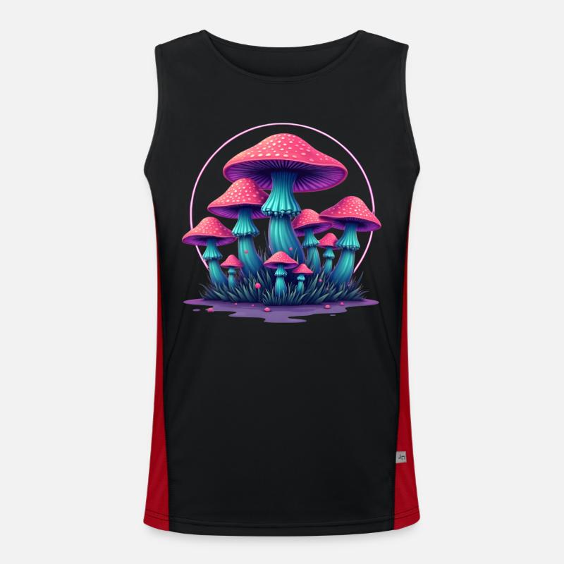 Psychedelische Pilze Funktionelles Kontrast-Tank Top für Männer 