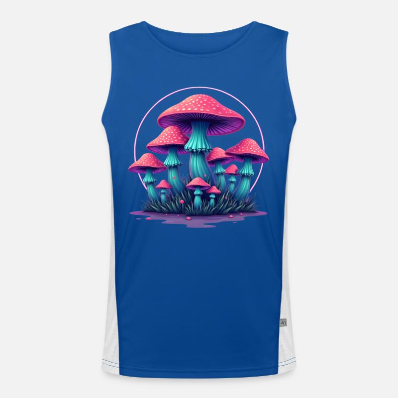Psychedelische Pilze Funktionelles Kontrast-Tank Top für Männer 