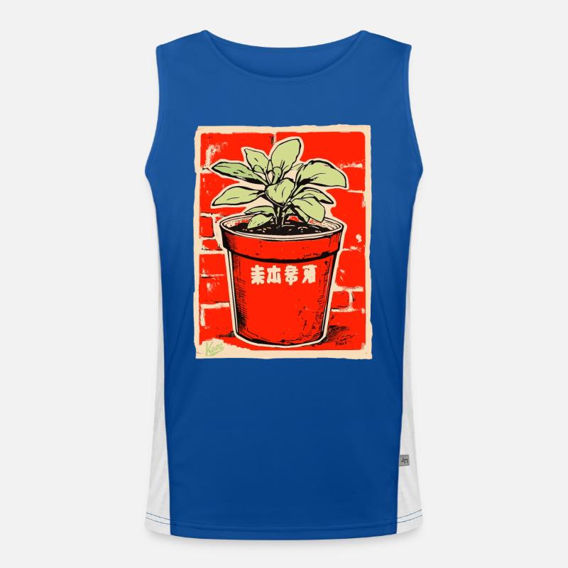Blumentopf Funktionelles Kontrast-Tank Top für Männer 