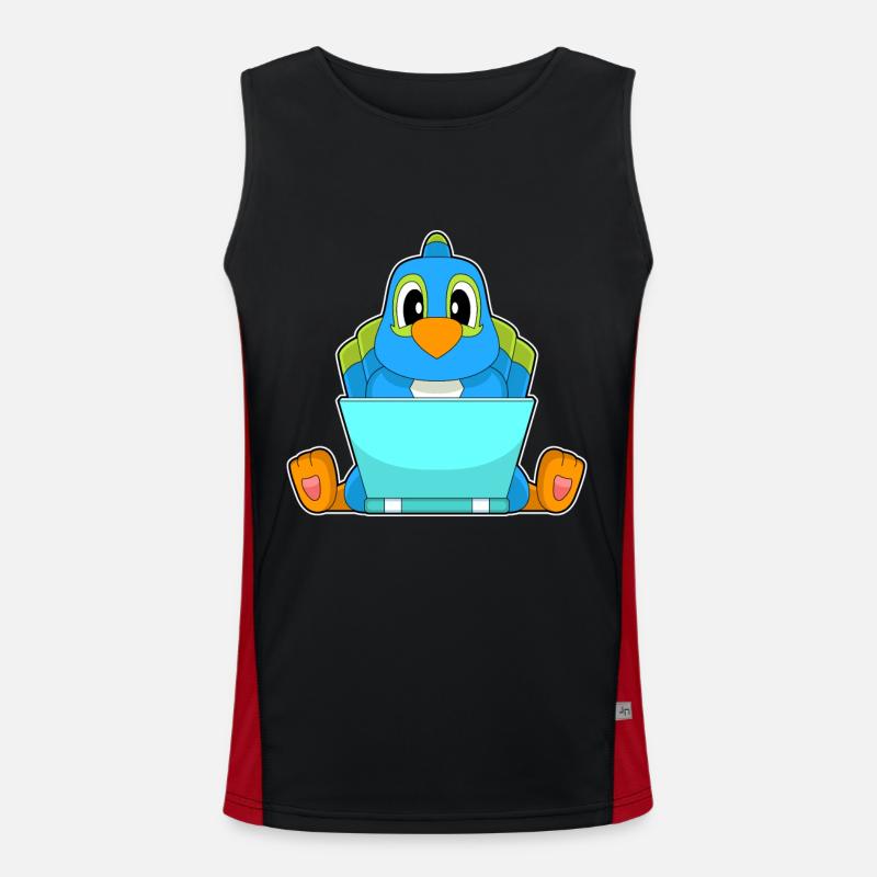 Parrot Laptop - Men's Functional Contrast Tank Top  - black/red