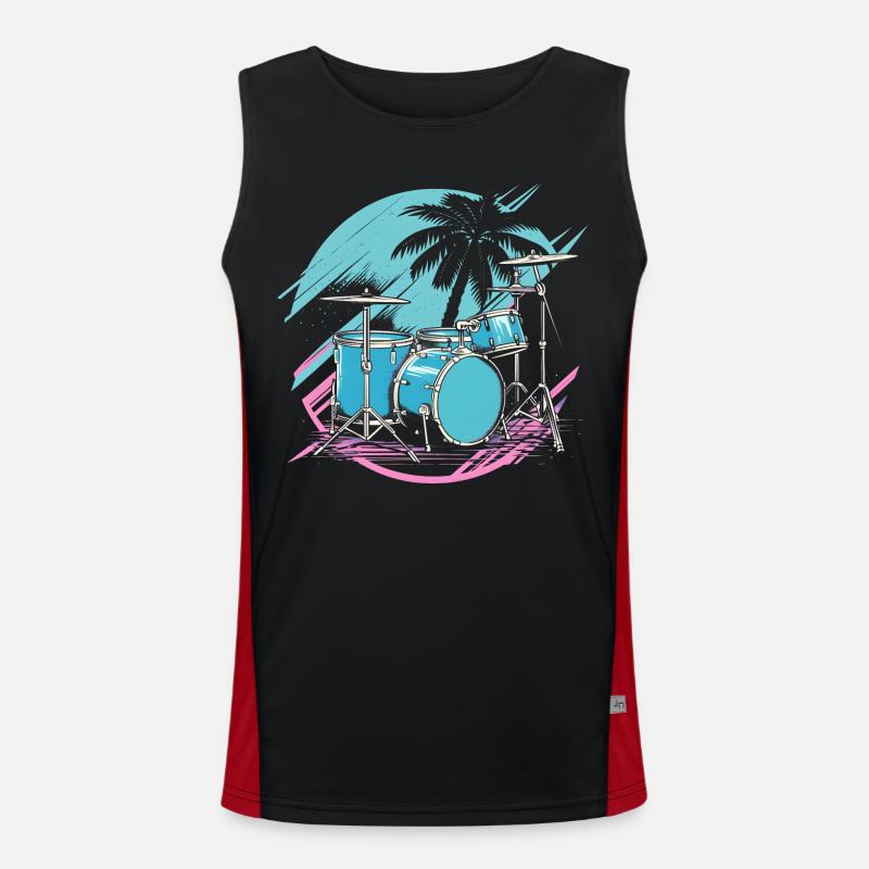 Drums 90s Look Men's Functional Contrast Tank Top 