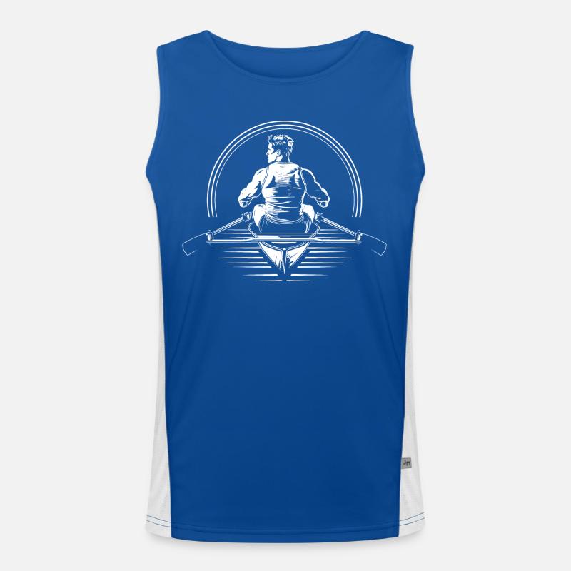 Rower Drawing Men's Functional Contrast Tank Top 