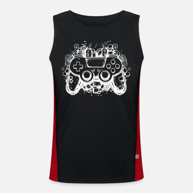 Game Controllers - Men's Functional Contrast Tank Top  - black/red