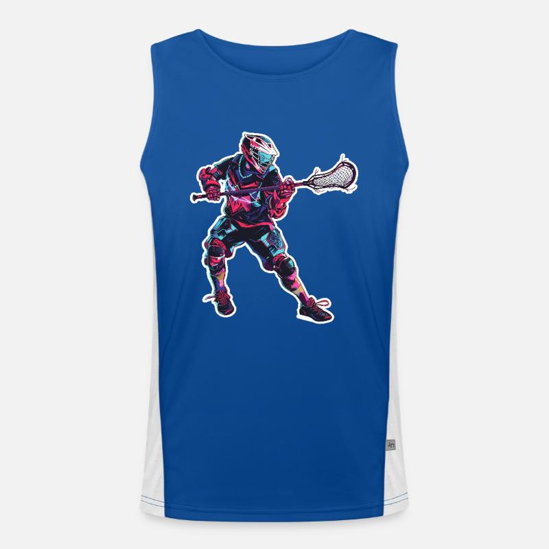 Lacrosse Player Graphics Men's Functional Contrast Tank Top 