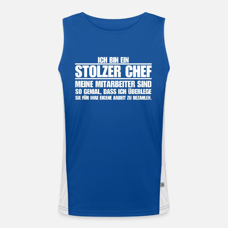 stolzer Chef geniale Mitarbeiter lustiger Chef Funktionelles Kontrast-Tank Top für Männer 