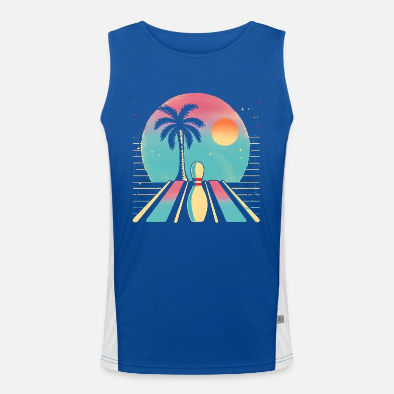 Oldschool Bowling Funktionelles Kontrast-Tank Top für Männer 