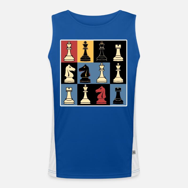 Graphiques de pièces d’échecs Débardeur respirant contrasté Homme 