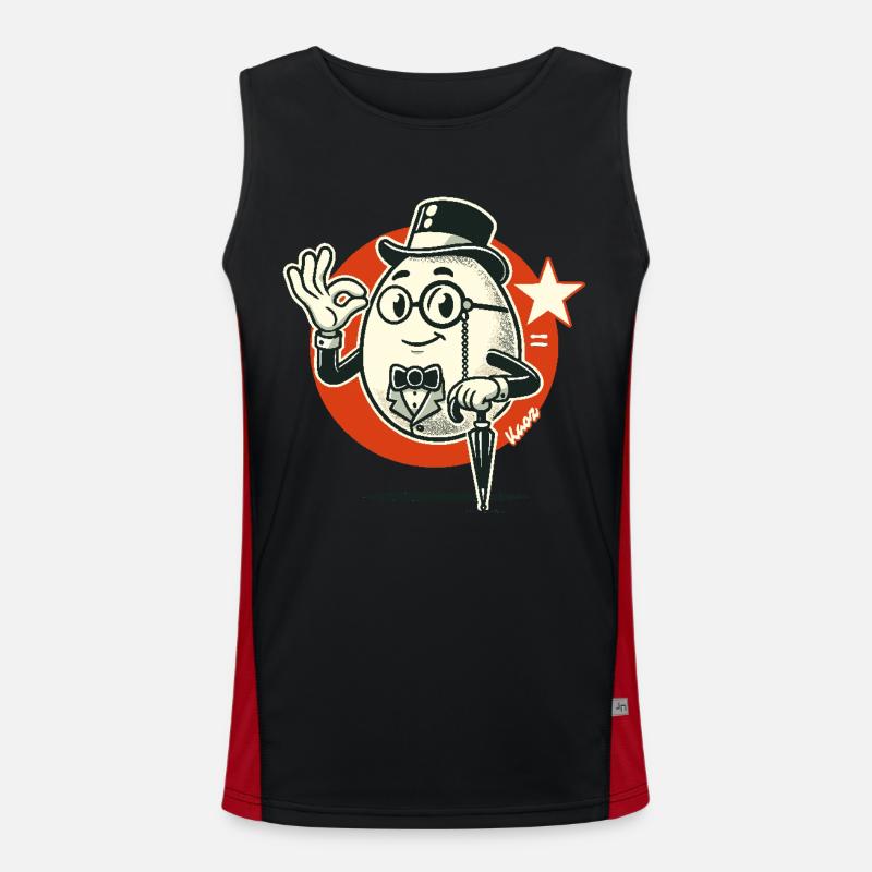 The elegant gentleman's egg - Men's Functional Contrast Tank Top  - black/red