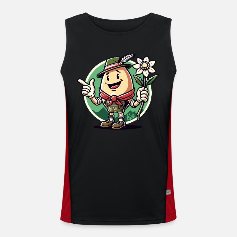 German Alps Egg - Men's Functional Contrast Tank Top  - black/red