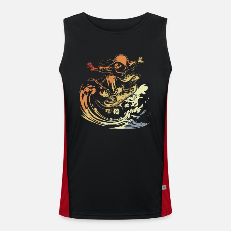 Skateboarding Comic Look Funktionelles Kontrast-Tank Top für Männer 
