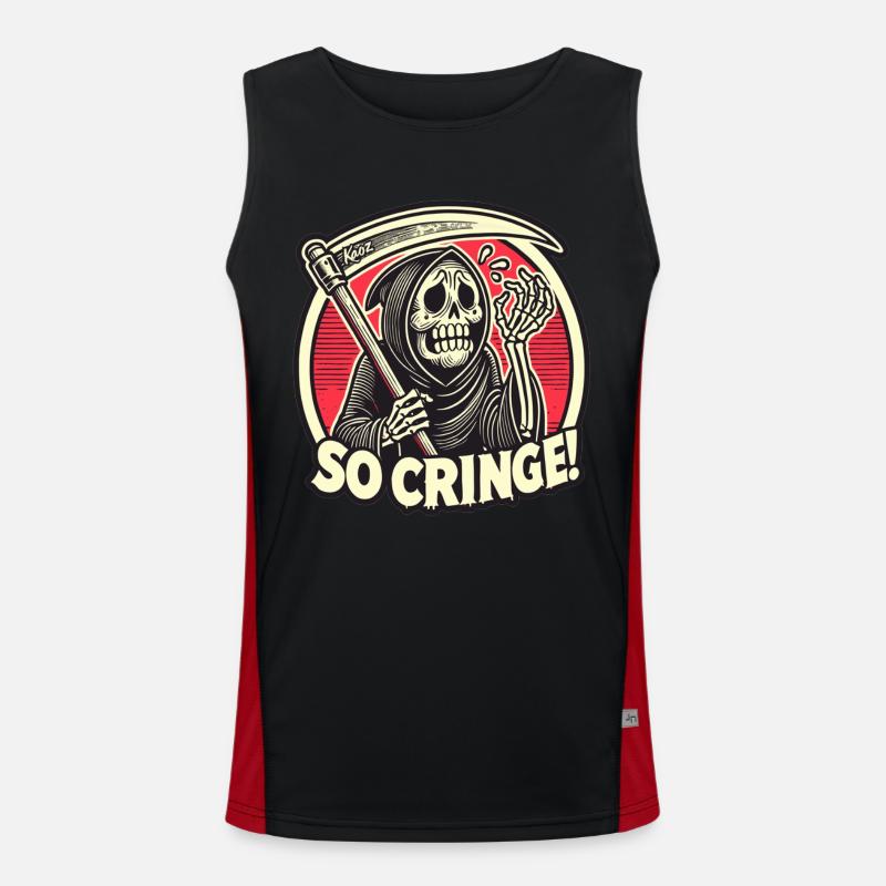 Embarrassing Embarrassment Grim Reaper - Men's Functional Contrast Tank Top  - black/red