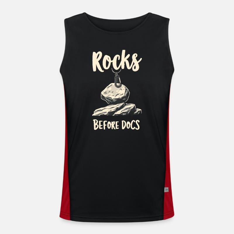 Rocks Before Docs - Men's Functional Contrast Tank Top  - black/red