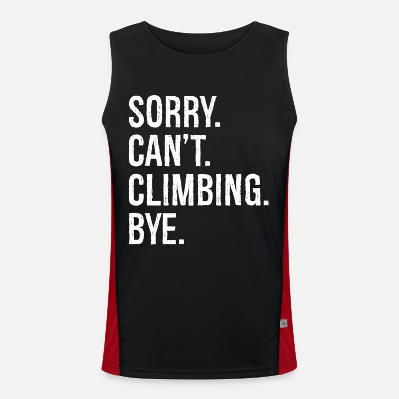 sorry can't climb bye - Men's Functional Contrast Tank Top  - black/red