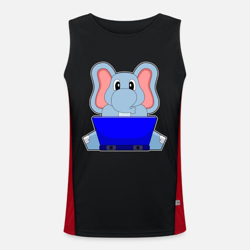 Elephant Laptop - Men's Functional Contrast Tank Top - black/red