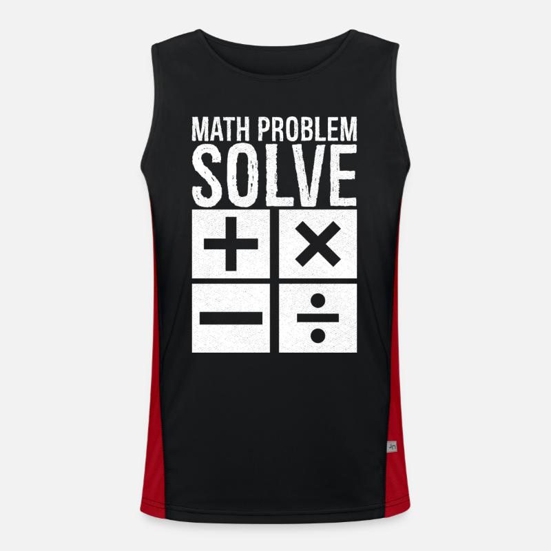 math problem solve - Men's Functional Contrast Tank Top  - black/red