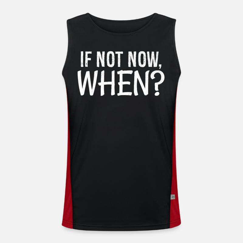 If not now when - Men's Functional Contrast Tank Top - black/red
