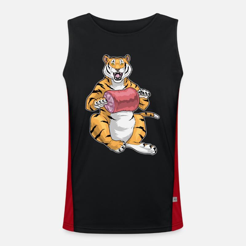Tiger Meat - Men's Functional Contrast Tank Top  - black/red