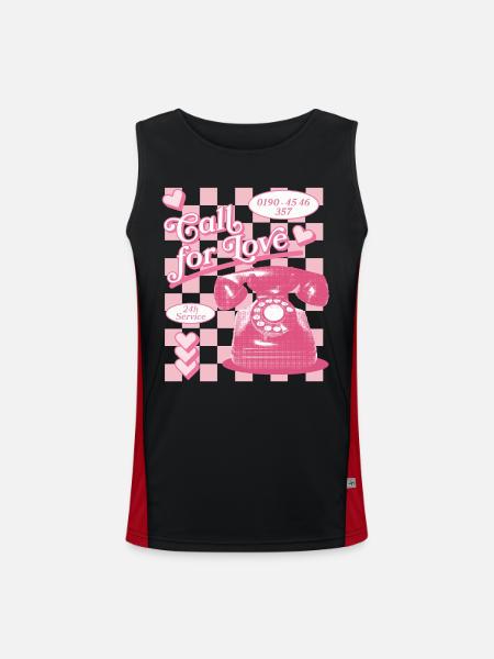 Call for Love Hotline Aesthetics - Men's Functional Contrast Tank Top  - black/red