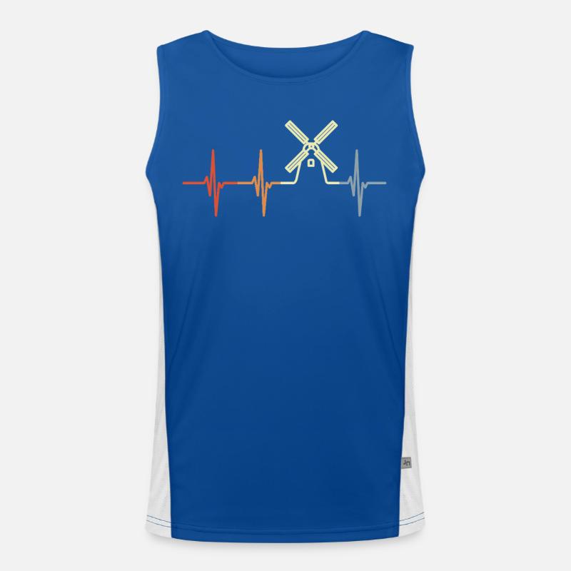 Windmill Cardiogram Men's Functional Contrast Tank Top 