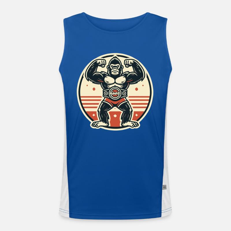 Starker Gorilla mit Champion-Gürtel Funktionelles Kontrast-Tank Top für Männer 